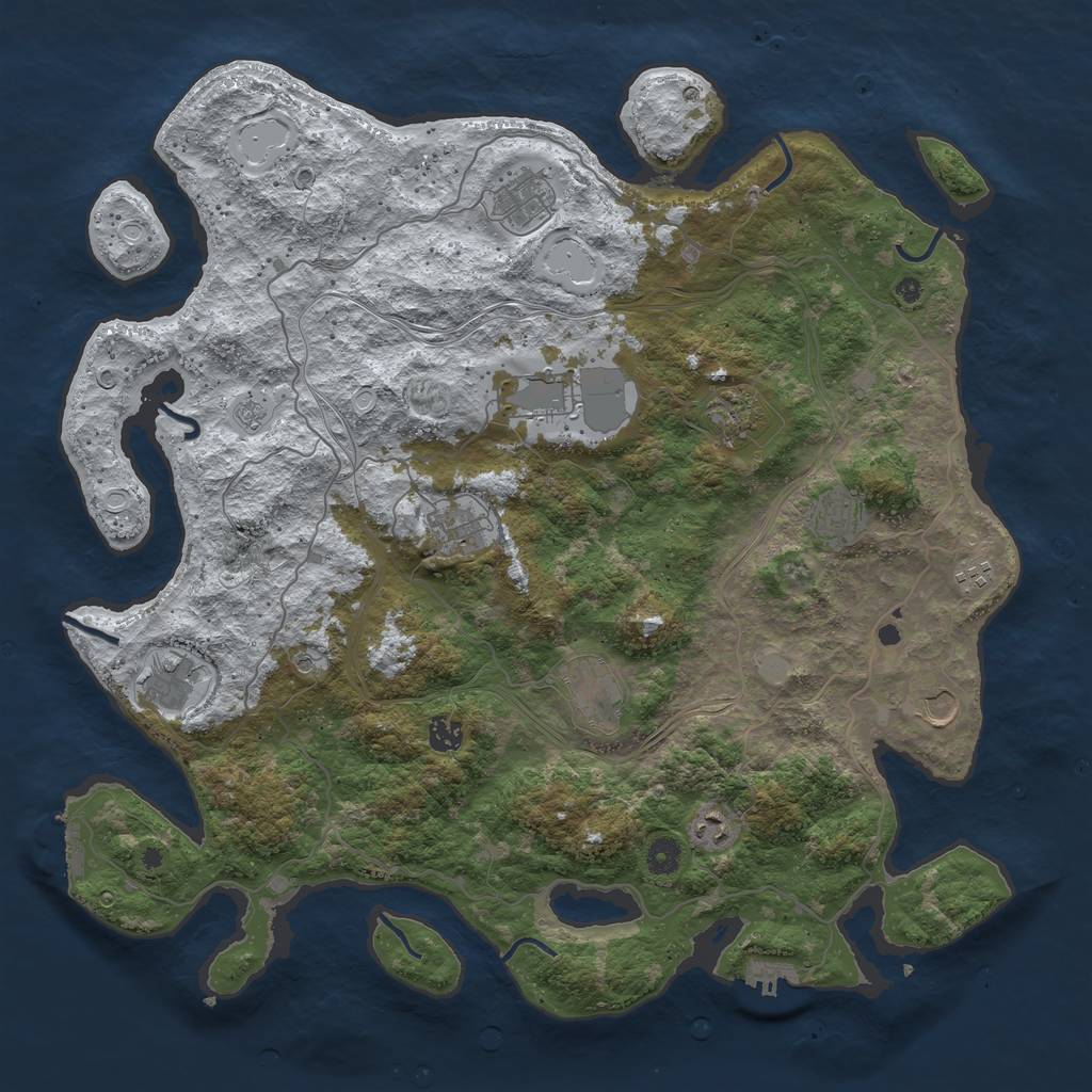 Rust Map: Procedural Map, Size: 4500, Seed: 182359141, 20 Monuments