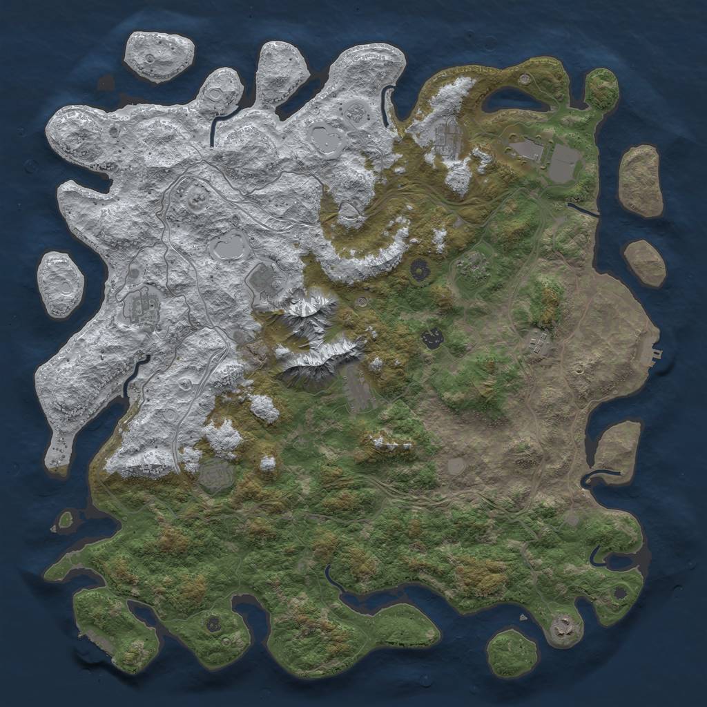 Rust Map: Procedural Map, Size: 5000, Seed: 620578, 19 Monuments