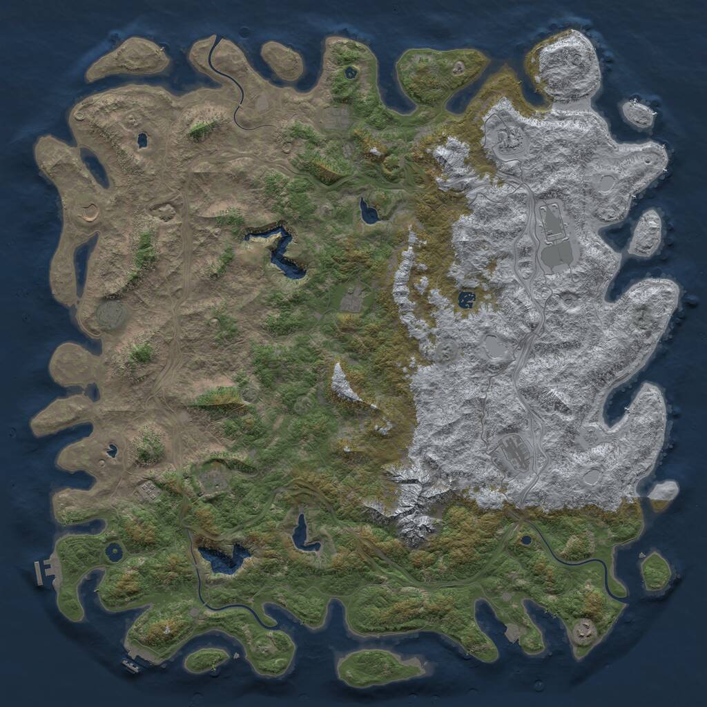 Rust Map: Procedural Map, Size: 6000, Seed: 21542, 17 Monuments