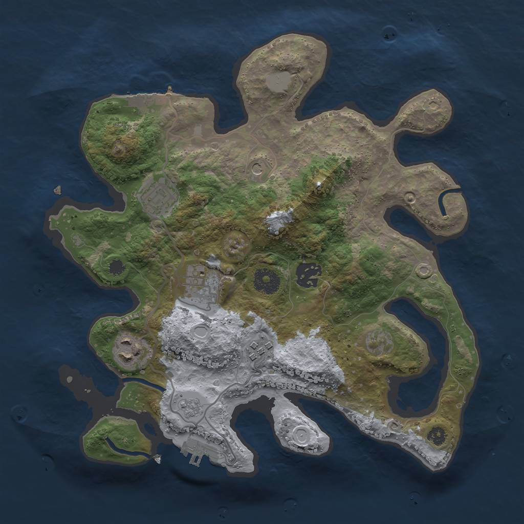 Rust Map: Procedural Map, Size: 3000, Seed: 40920, 12 Monuments