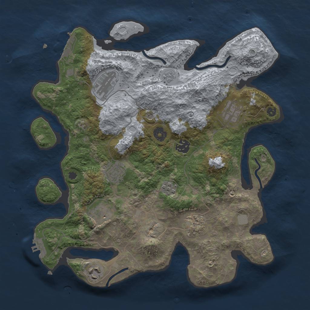 Rust Map: Procedural Map, Size: 3350, Seed: 597751482, 15 Monuments