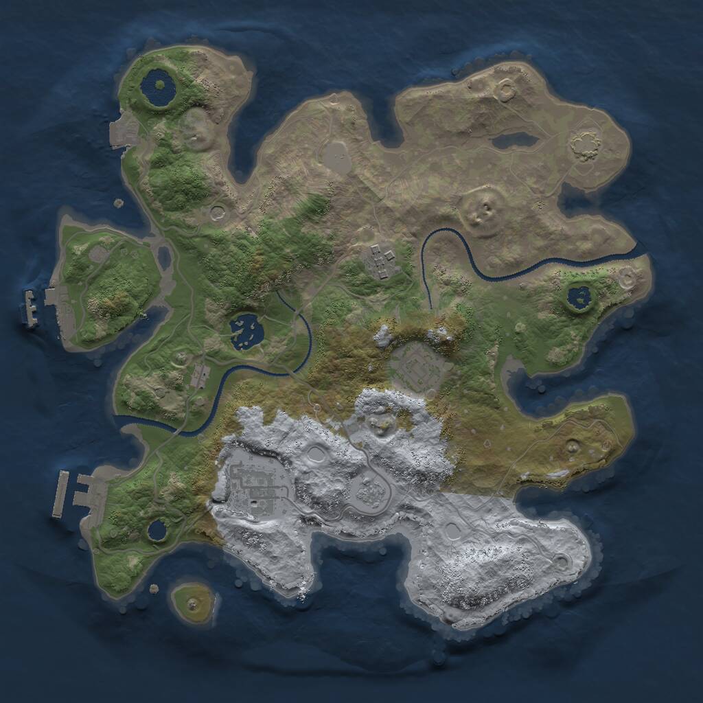 Rust Map: Procedural Map, Size: 3000, Seed: 817455757, 10 Monuments