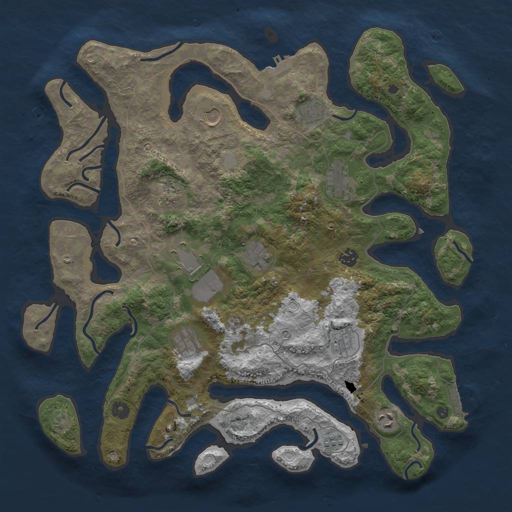 Rust Map: Procedural Map, Size: 4250, Seed: 686501856, 19 Monuments
