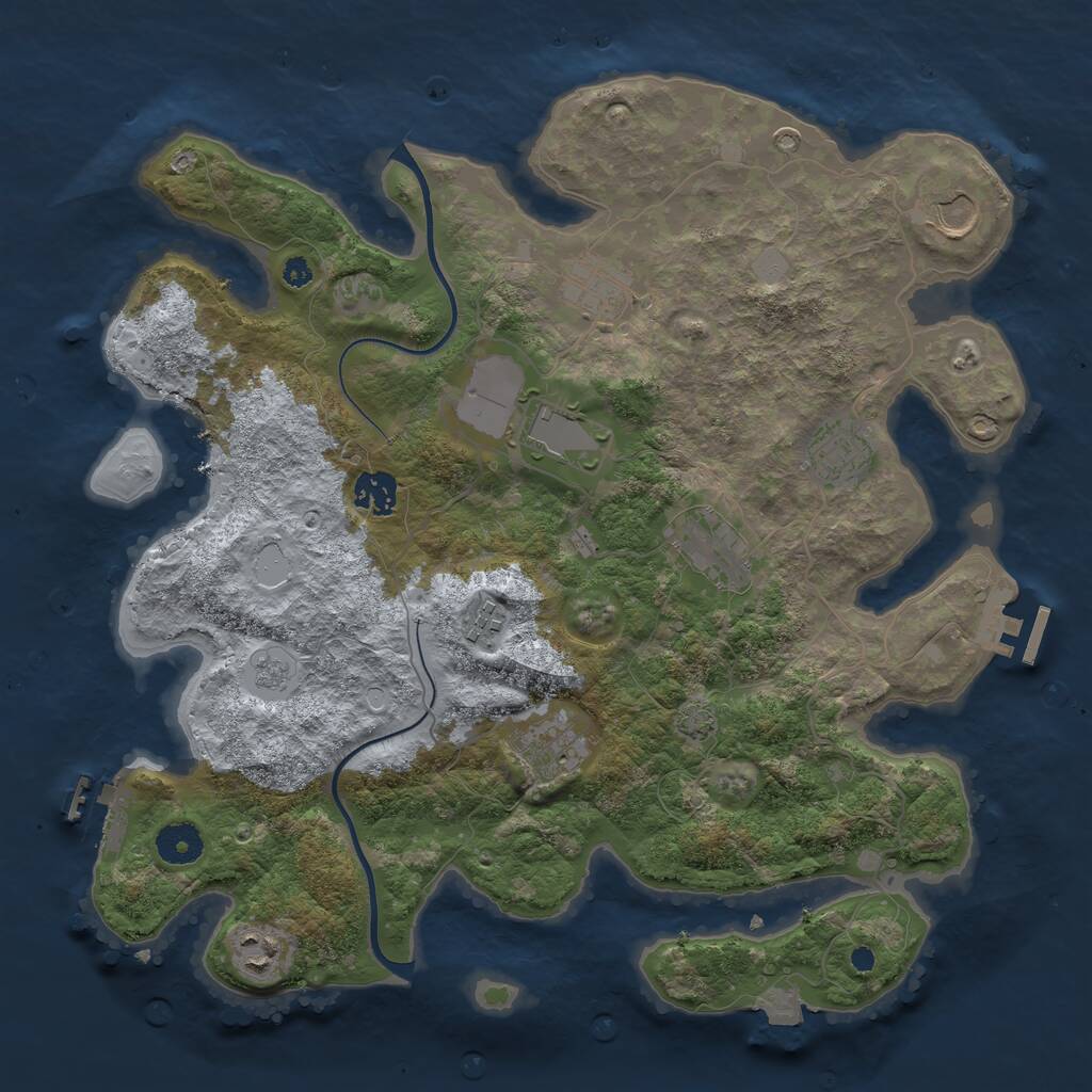 Rust Map: Procedural Map, Size: 3700, Seed: 8780, 14 Monuments
