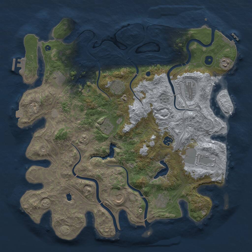 Rust Map: Procedural Map, Size: 4250, Seed: 956862, 16 Monuments