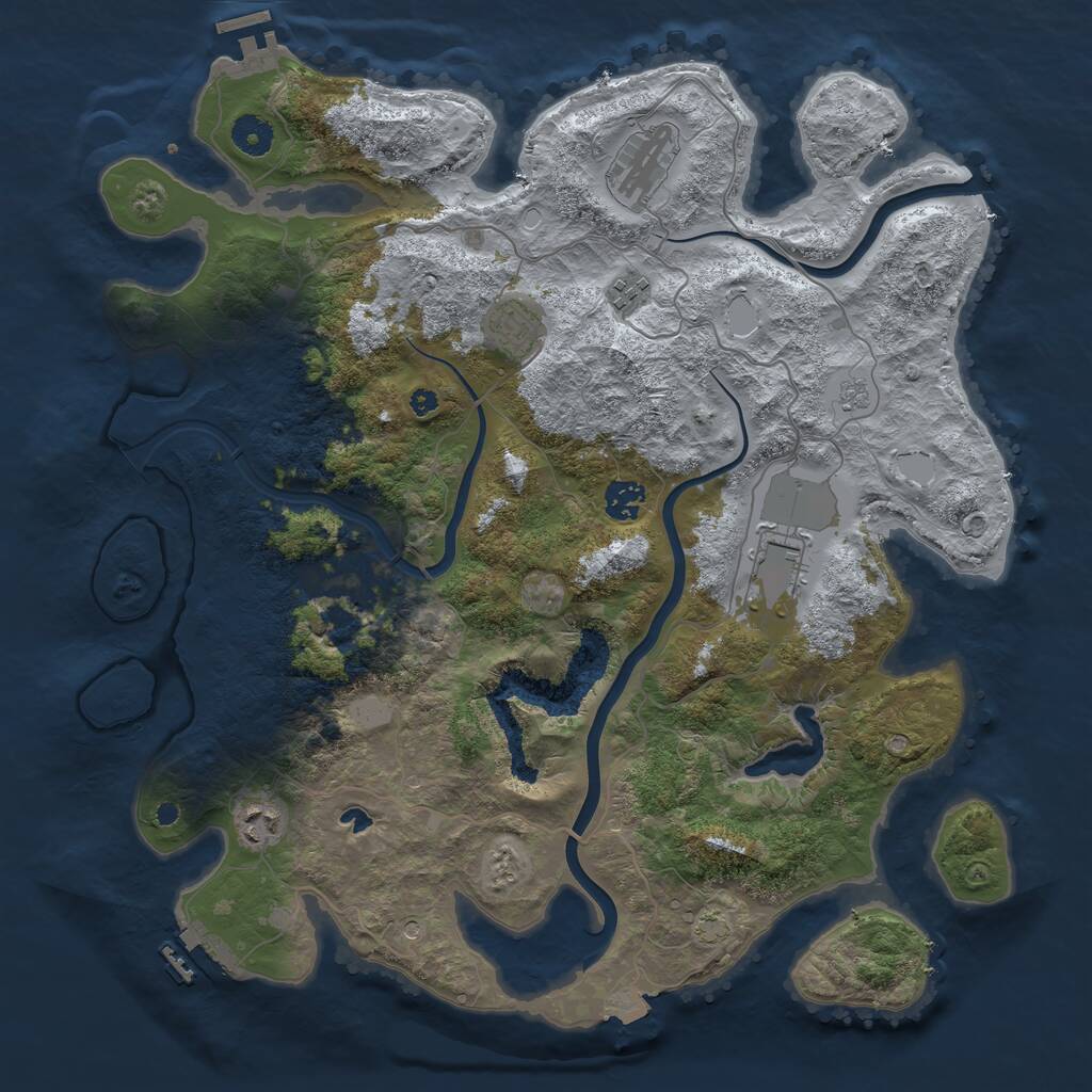 Rust Map: Procedural Map, Size: 4000, Seed: 5912034, 13 Monuments