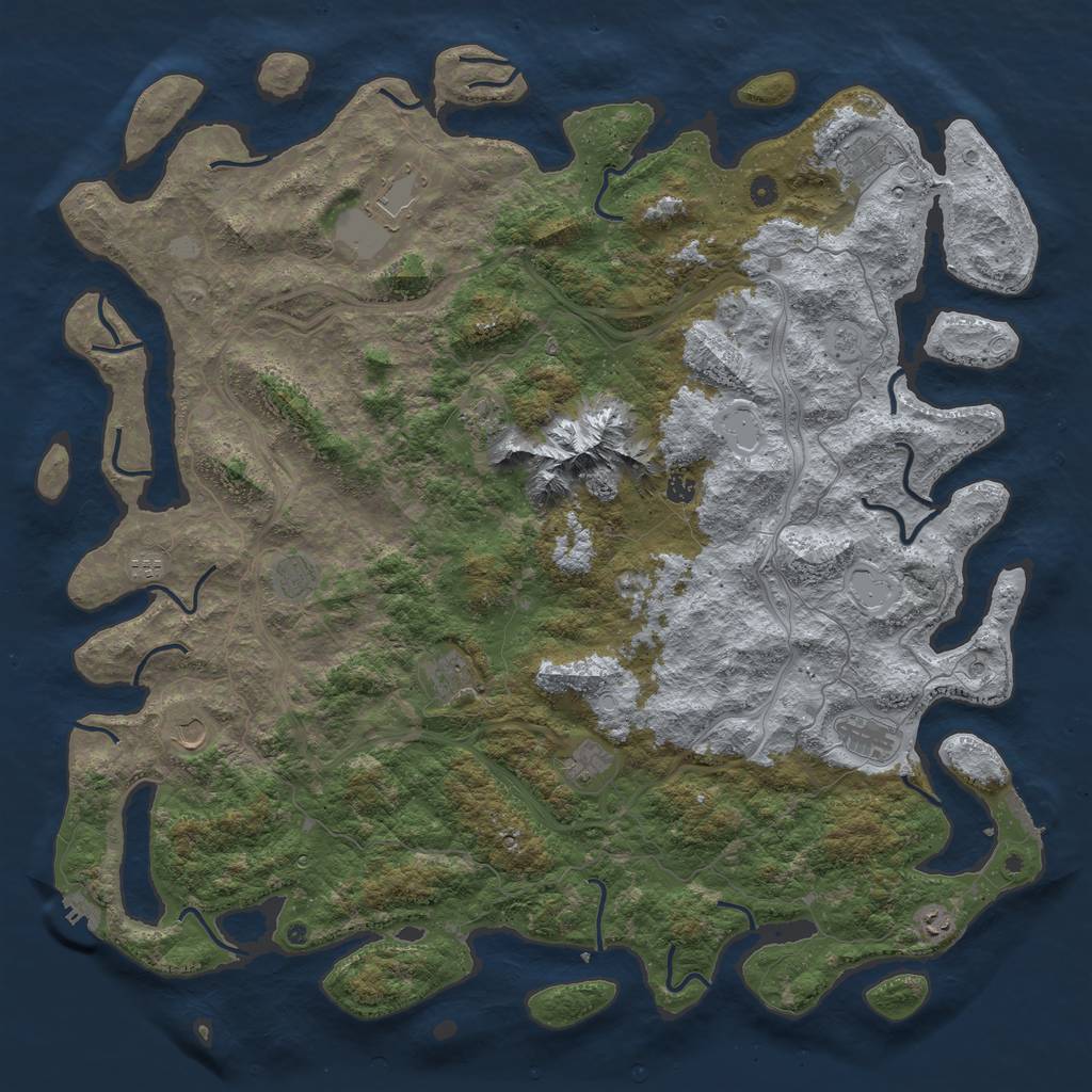 Rust Map: Procedural Map, Size: 5500, Seed: 243302502, 18 Monuments
