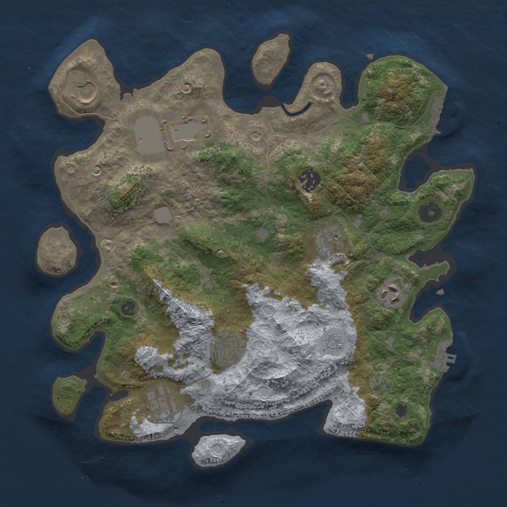 Rust Map: Procedural Map, Size: 3500, Seed: 2019069048, 14 Monuments