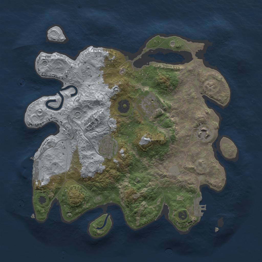 Rust Map: Procedural Map, Size: 3000, Seed: 788641595, 10 Monuments