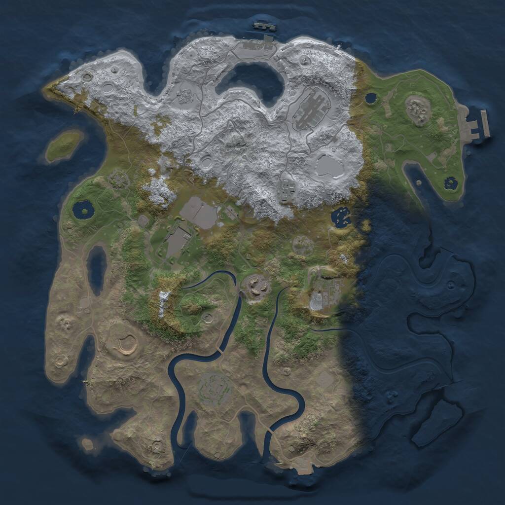 Rust Map: Procedural Map, Size: 3700, Seed: 1732936518, 14 Monuments