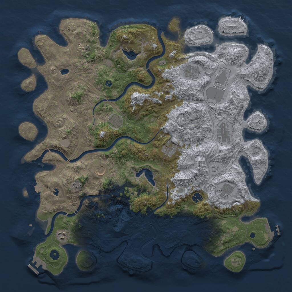 Rust Map: Procedural Map, Size: 4500, Seed: 23765, 17 Monuments