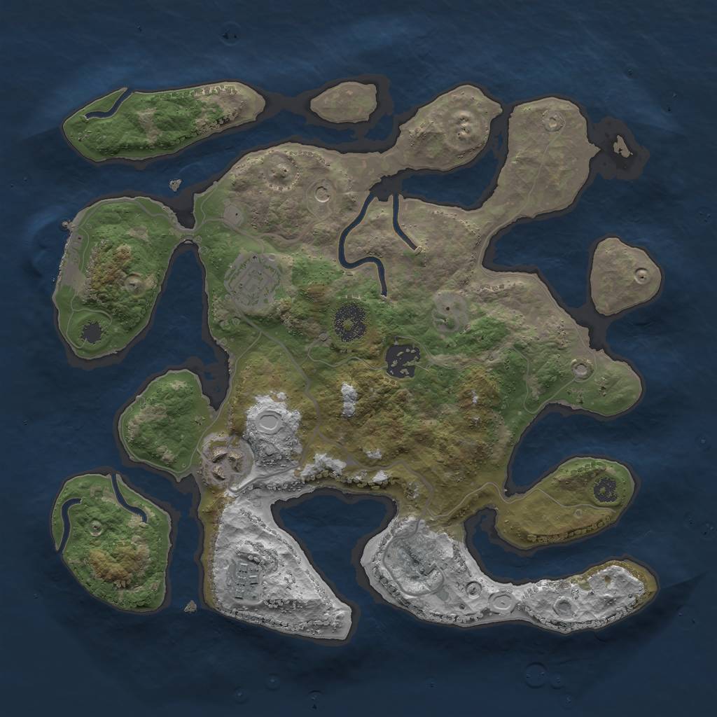 Rust Map: Procedural Map, Size: 3000, Seed: 283305612, 11 Monuments