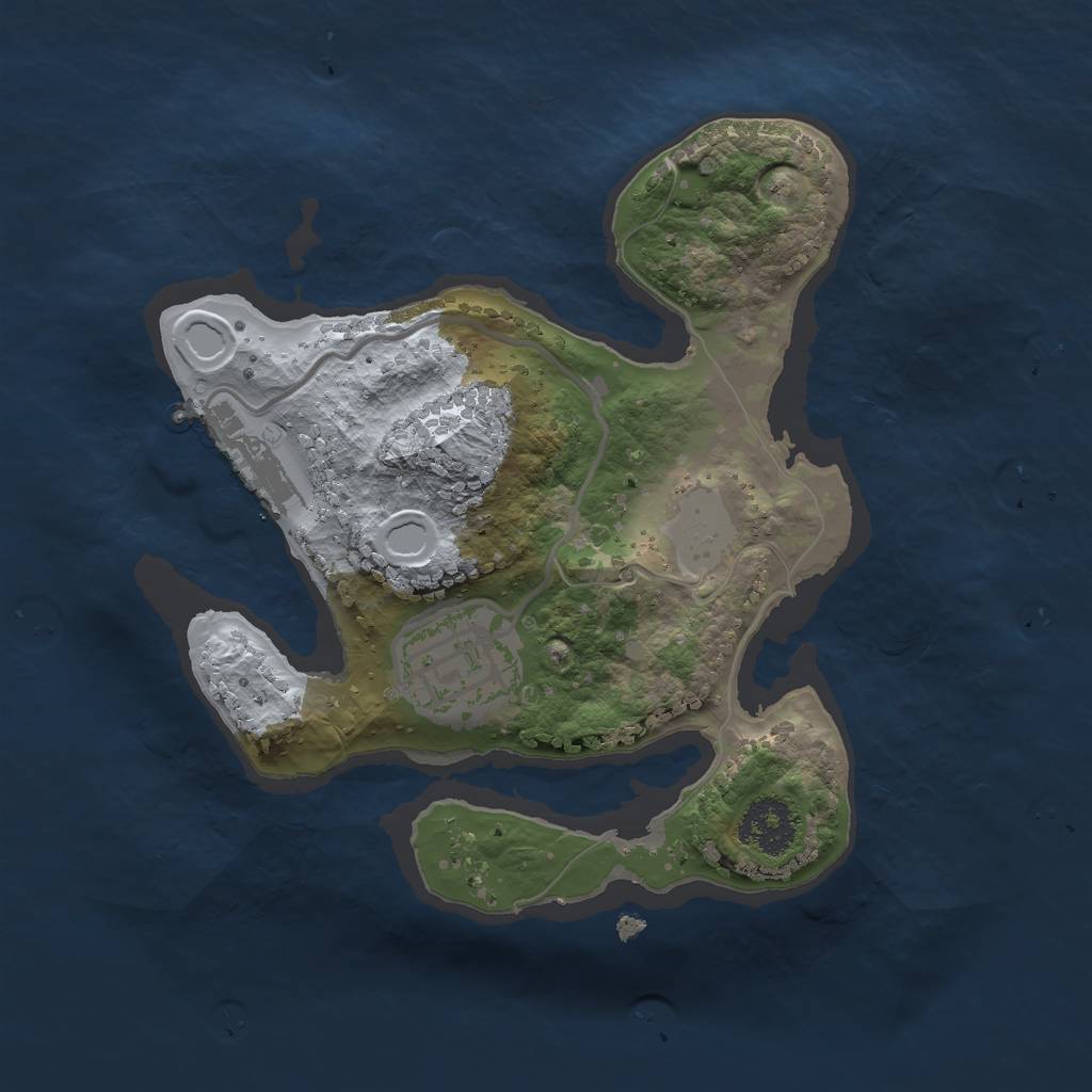 Rust Map: Procedural Map, Size: 2000, Seed: 45123541, 5 Monuments