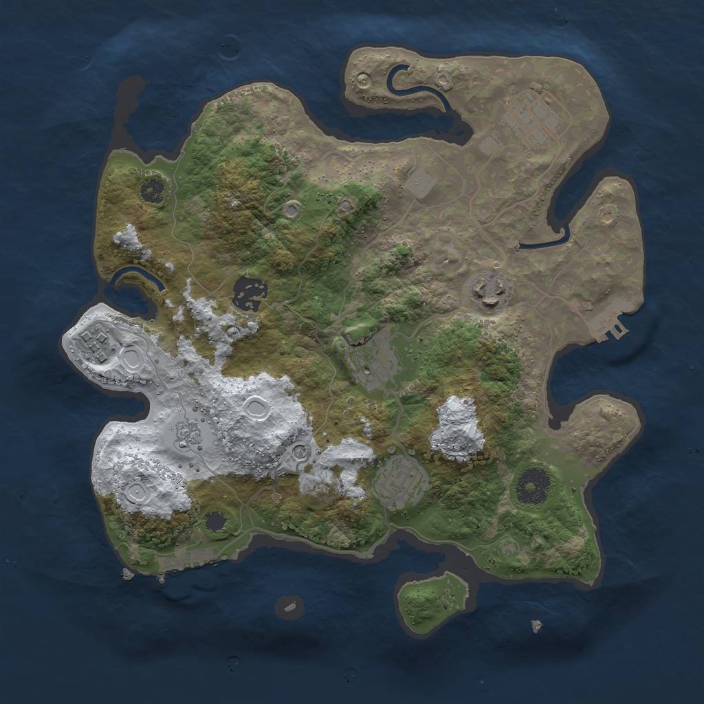 Rust Map: Procedural Map, Size: 3000, Seed: 1477073315, 15 Monuments