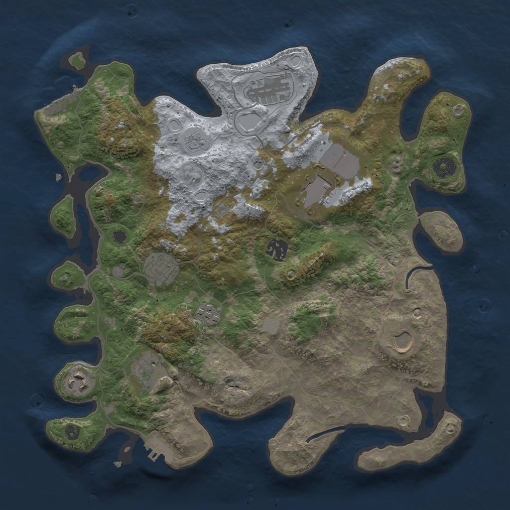 Rust Map: Procedural Map, Size: 3500, Seed: 183630458, 15 Monuments