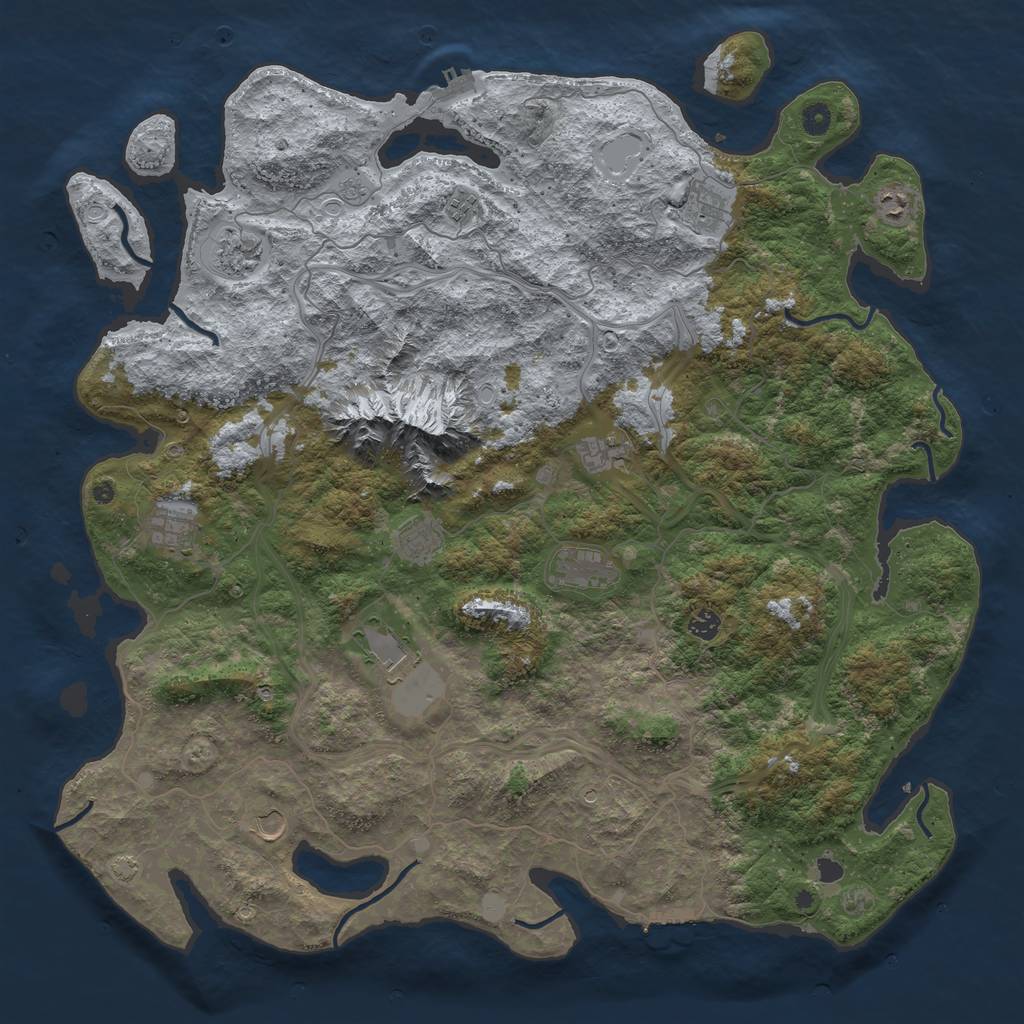 Rust Map: Procedural Map, Size: 5000, Seed: 376348582, 19 Monuments