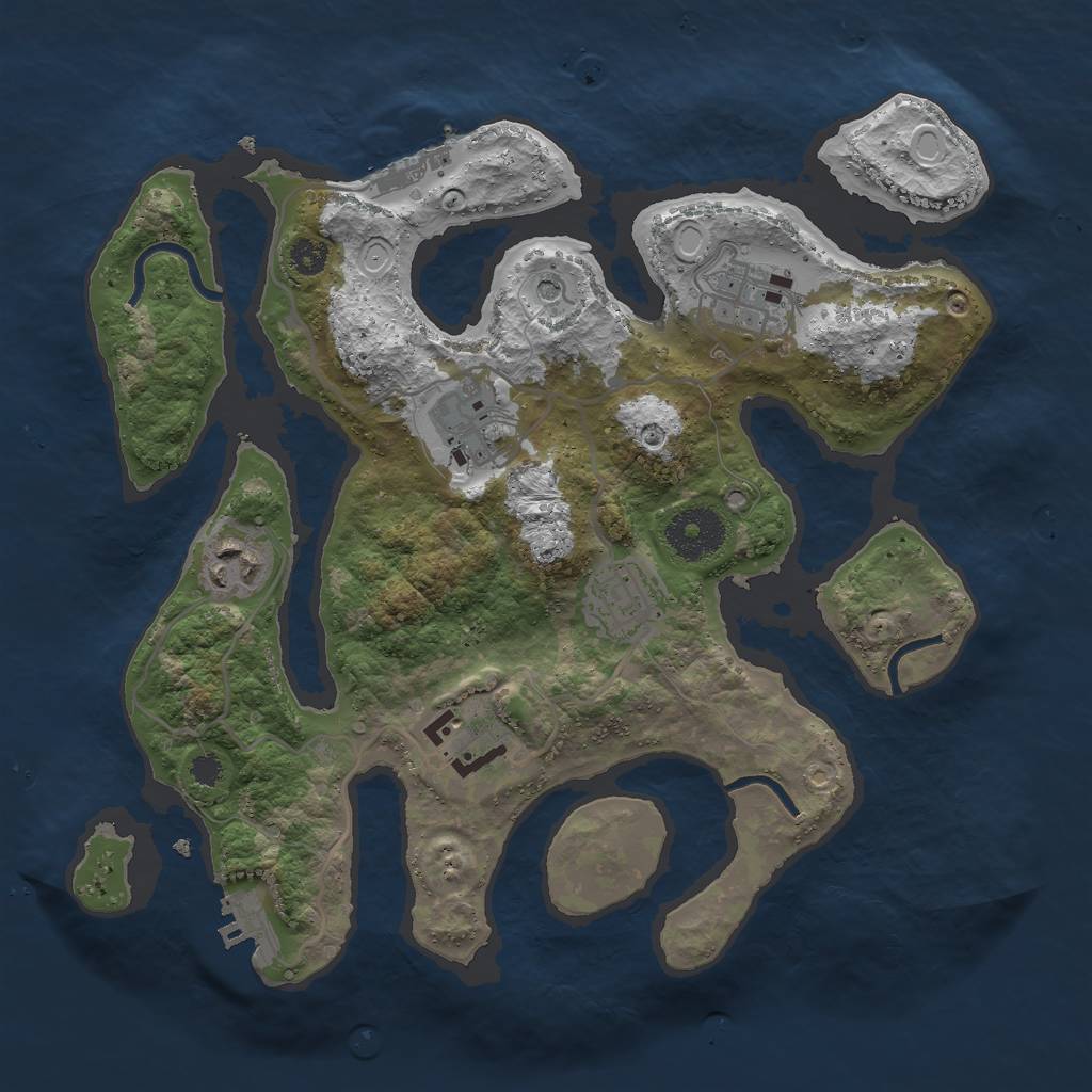 Rust Map: Procedural Map, Size: 3000, Seed: 272176, 13 Monuments