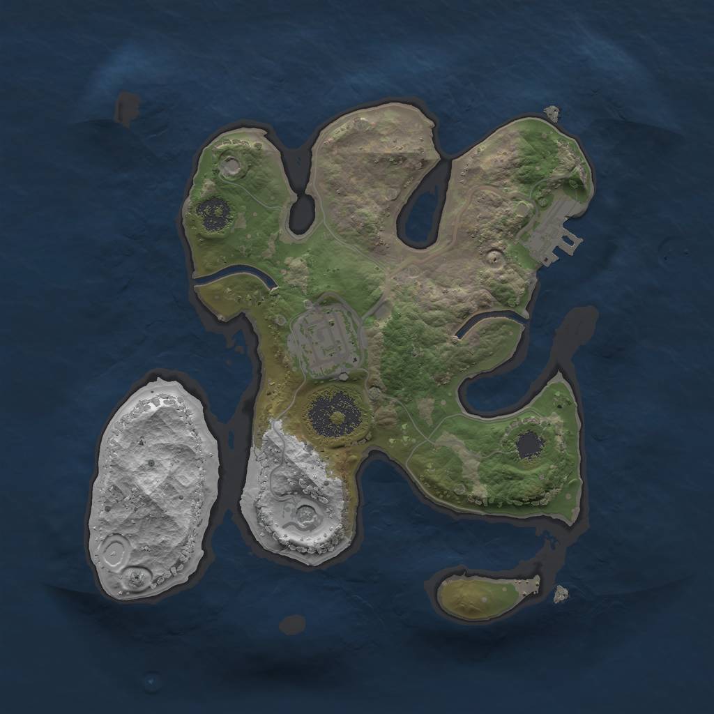 Rust Map: Procedural Map, Size: 2200, Seed: 9685412, 8 Monuments