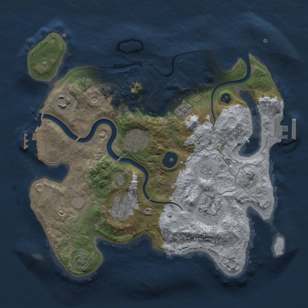 Rust Map: Procedural Map, Size: 3000, Seed: 208728957, 11 Monuments