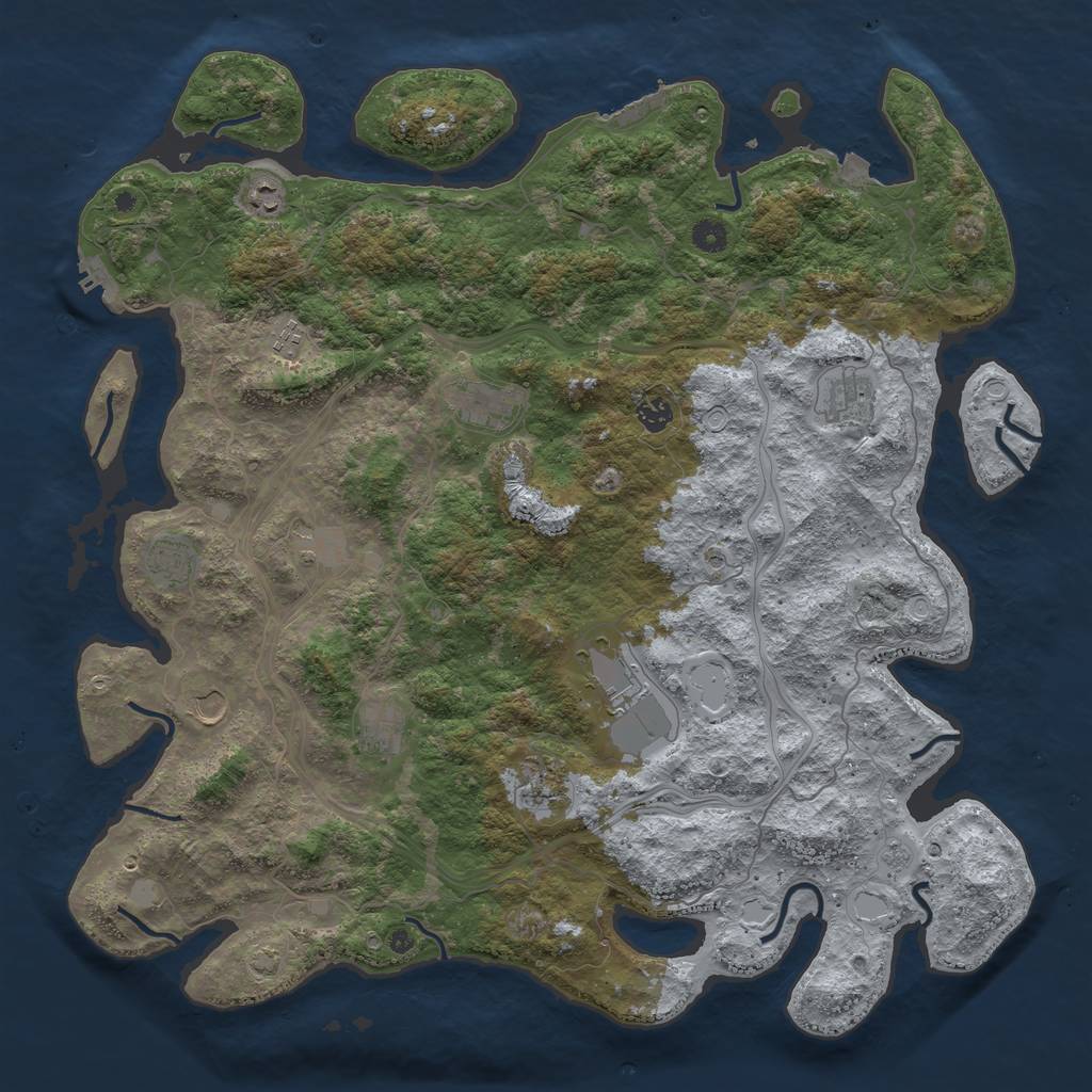 Rust Map: Procedural Map, Size: 4750, Seed: 492939564, 19 Monuments