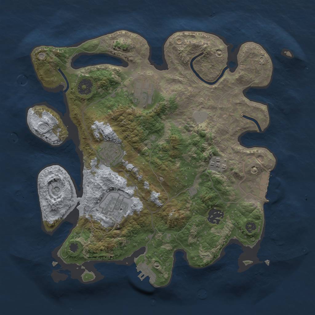 Rust Map: Procedural Map, Size: 3000, Seed: 2119837, 11 Monuments