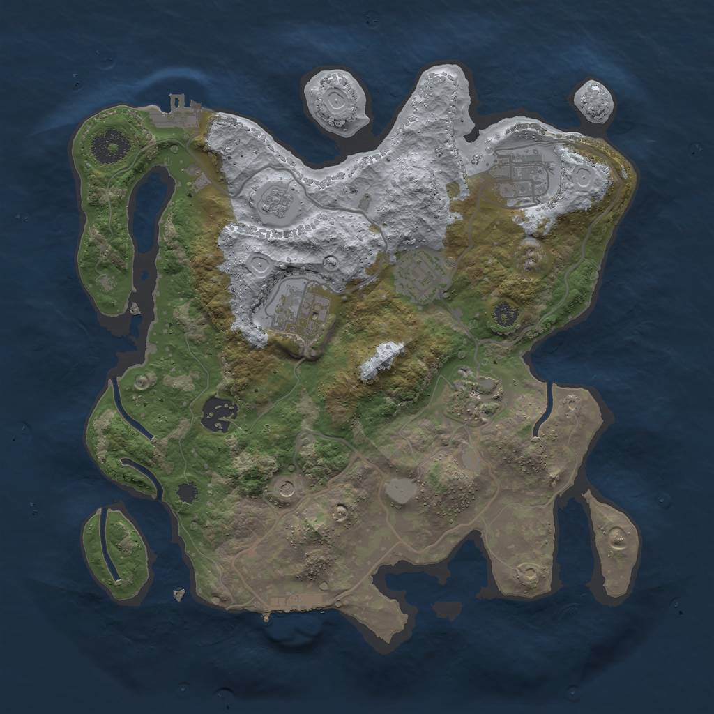 Rust Map: Procedural Map, Size: 3000, Seed: 2320699, 14 Monuments