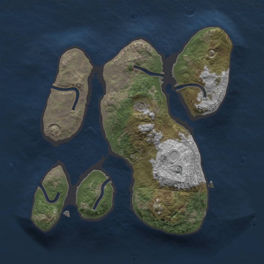 Rust Map: Procedural Map, Size: 2000, Seed: 2424232, 6 Monuments