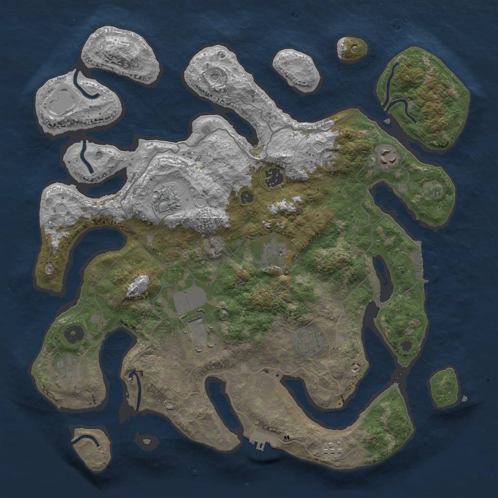 Rust Map: Procedural Map, Size: 4000, Seed: 45627580, 16 Monuments