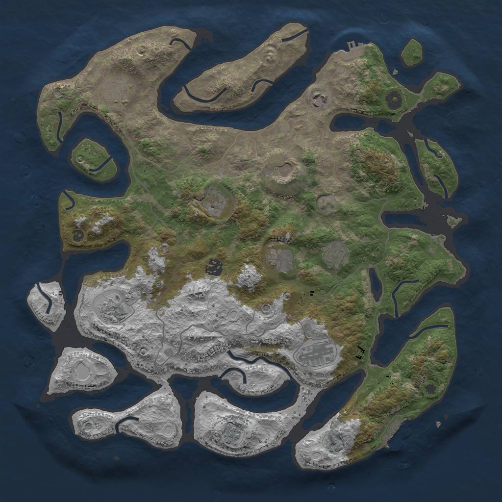 Rust Map: Procedural Map, Size: 4300, Seed: 45678934, 18 Monuments