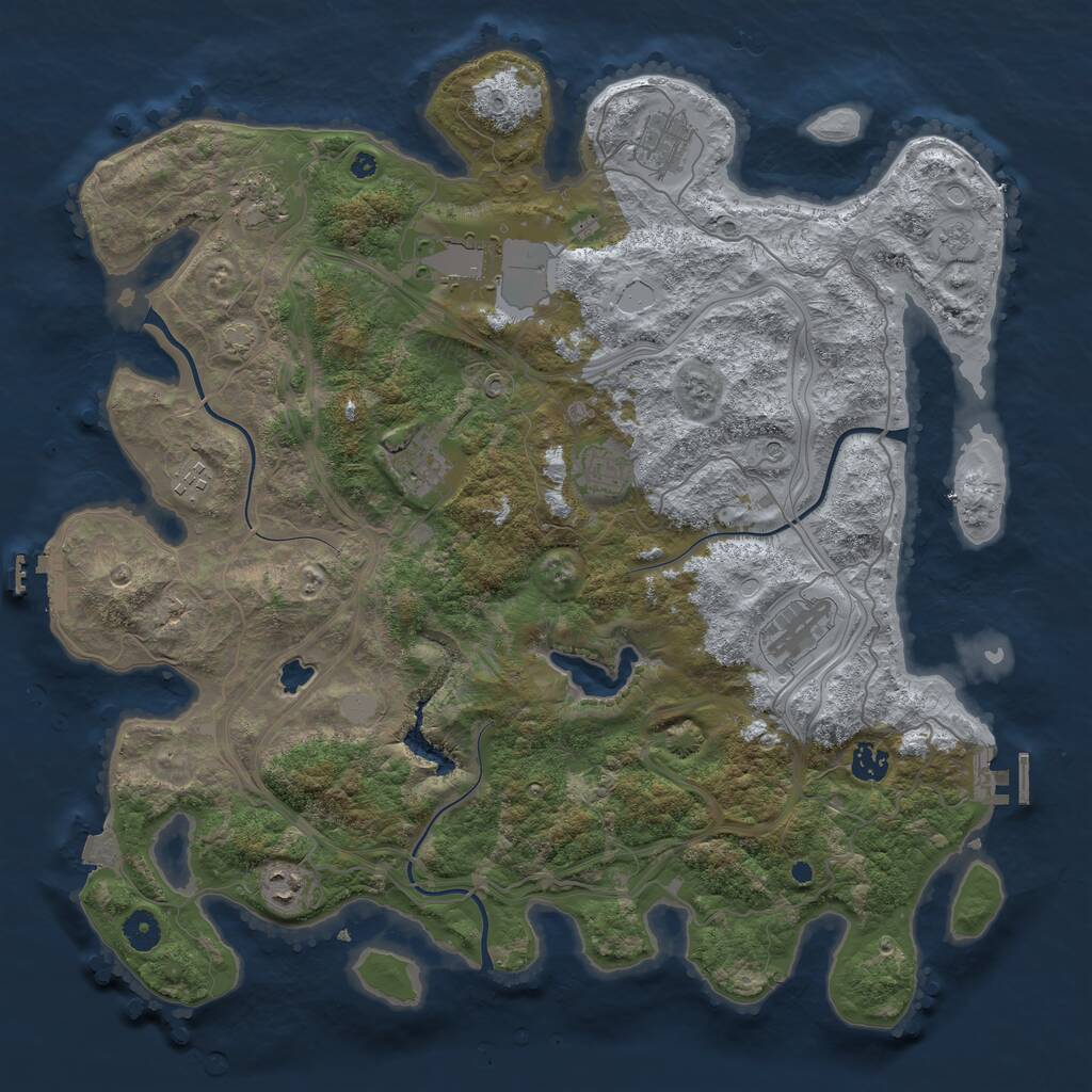 Rust Map: Procedural Map, Size: 4250, Seed: 667543372, 15 Monuments
