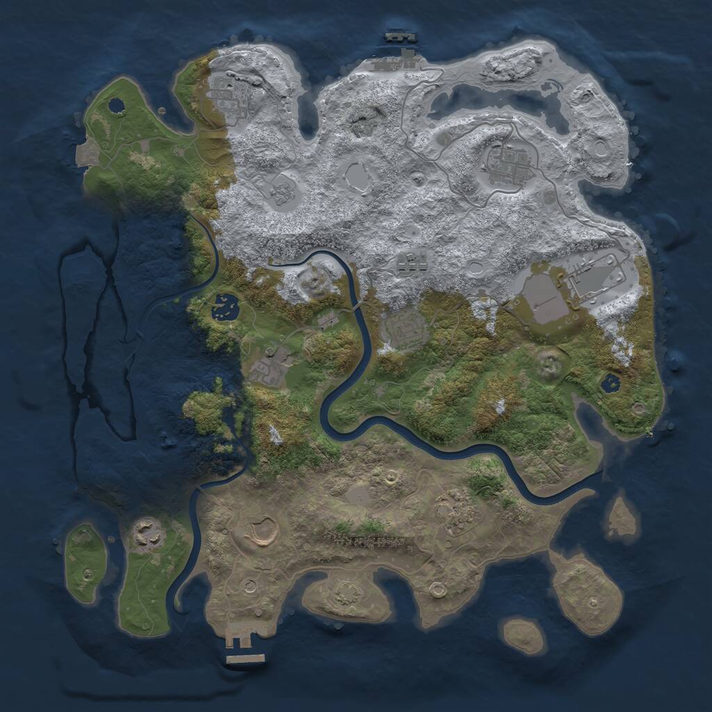 Rust Map: Procedural Map, Size: 3750, Seed: 188945, 16 Monuments