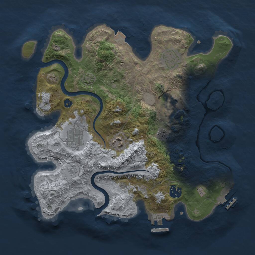 Rust Map: Procedural Map, Size: 3000, Seed: 9042021, 12 Monuments