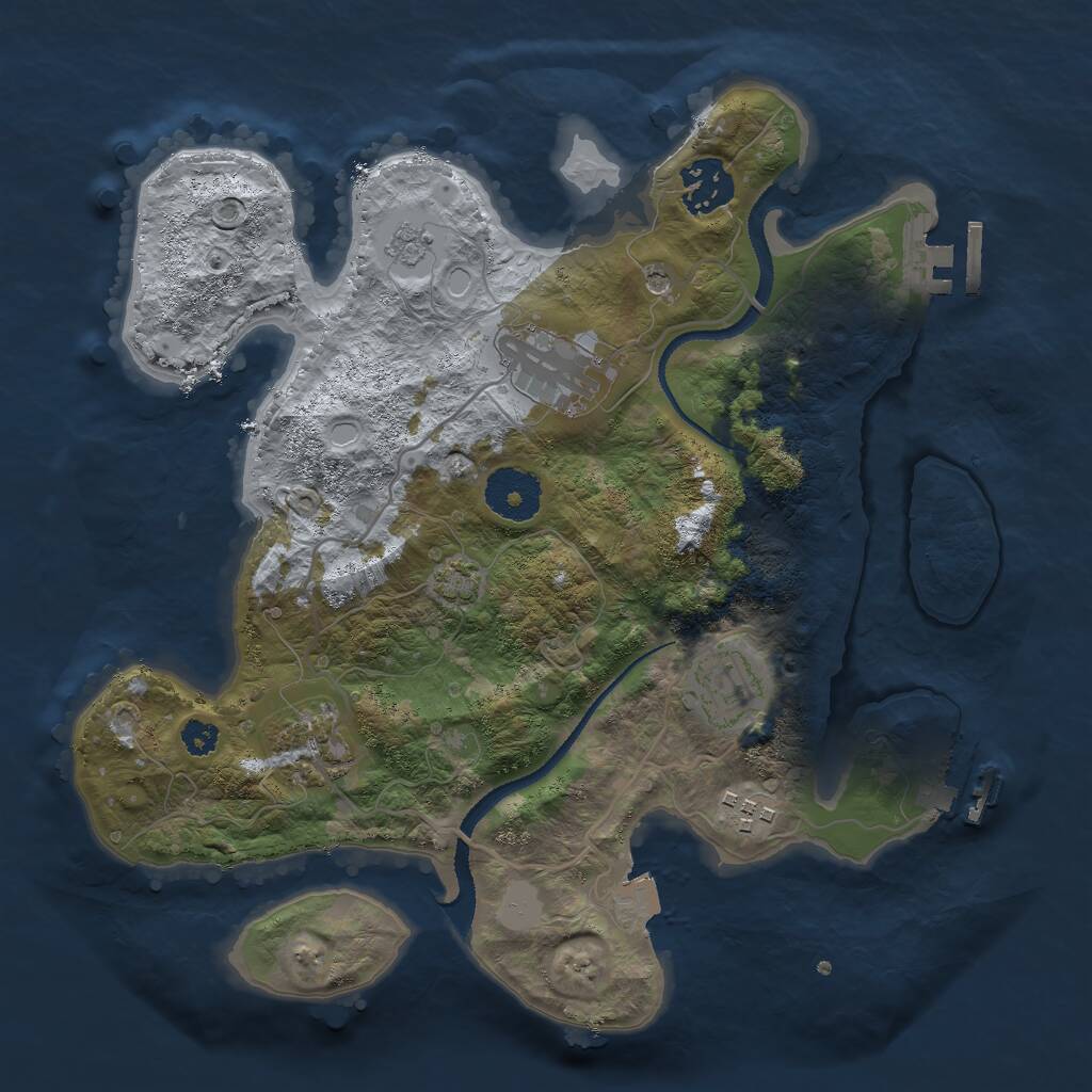 Rust Map: Procedural Map, Size: 3000, Seed: 521894, 11 Monuments