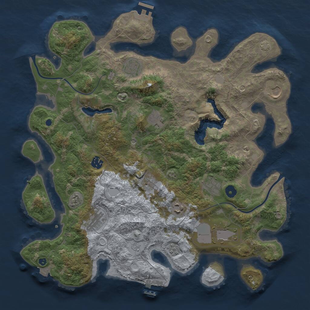 Rust Map: Procedural Map, Size: 4000, Seed: 1616, 16 Monuments