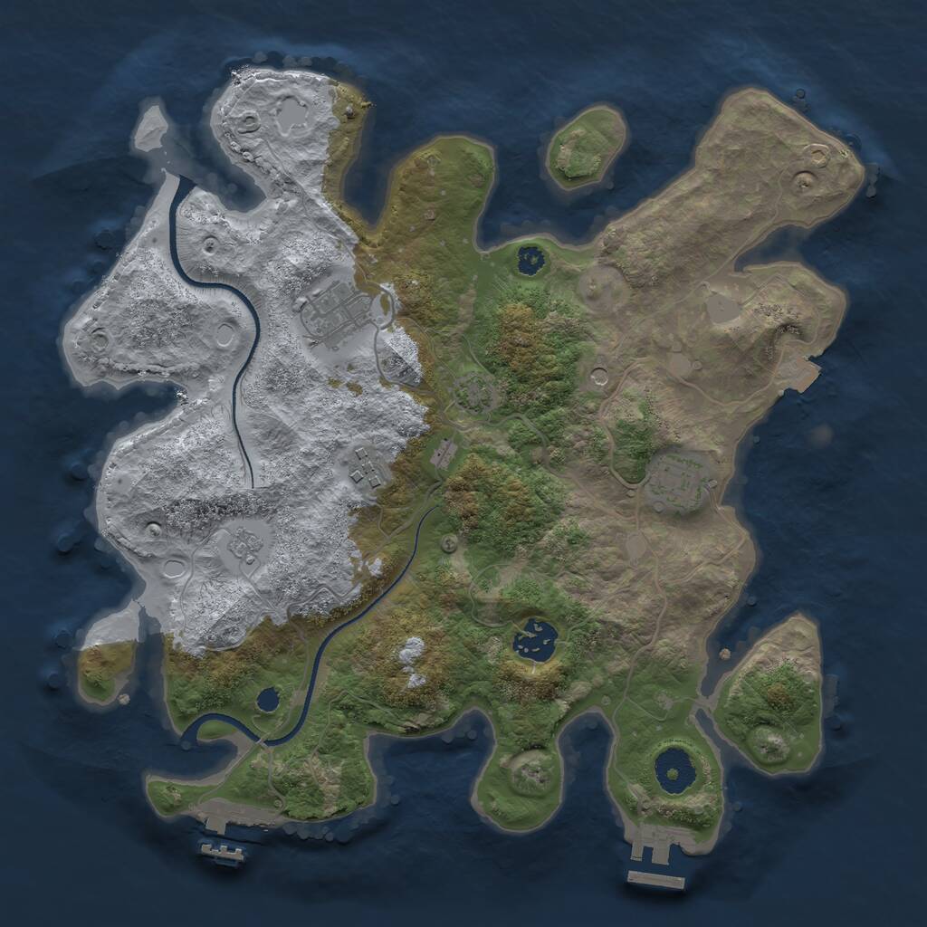 Rust Map: Procedural Map, Size: 3300, Seed: 346346737, 10 Monuments
