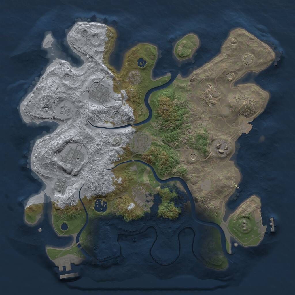 Rust Map: Procedural Map, Size: 3300, Seed: 346346737, 14 Monuments