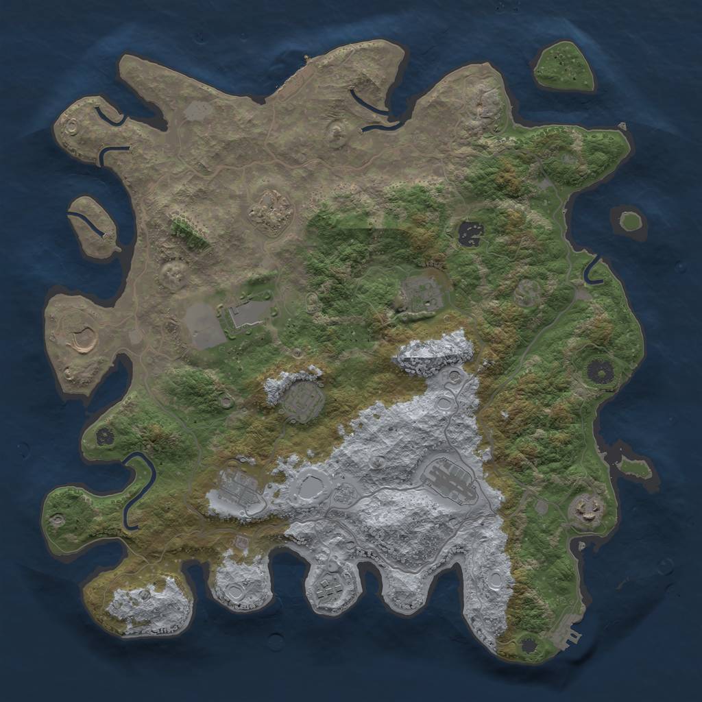 Rust Map: Procedural Map, Size: 4000, Seed: 261615168, 17 Monuments