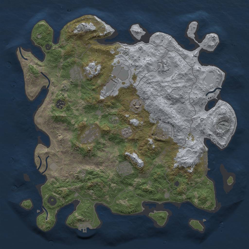 Rust Map: Procedural Map, Size: 4000, Seed: 952496552, 16 Monuments