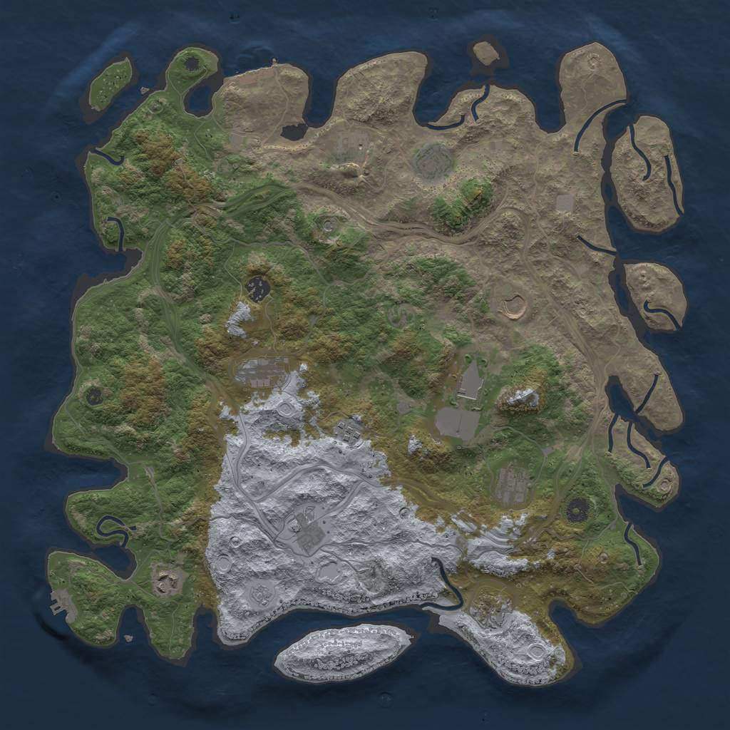 Rust Map: Procedural Map, Size: 4500, Seed: 1684492298, 18 Monuments