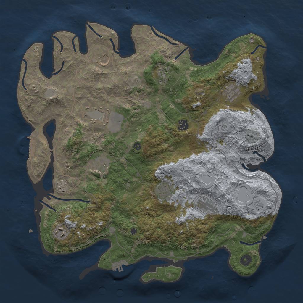 Rust Map: Procedural Map, Size: 4000, Seed: 886862743, 17 Monuments