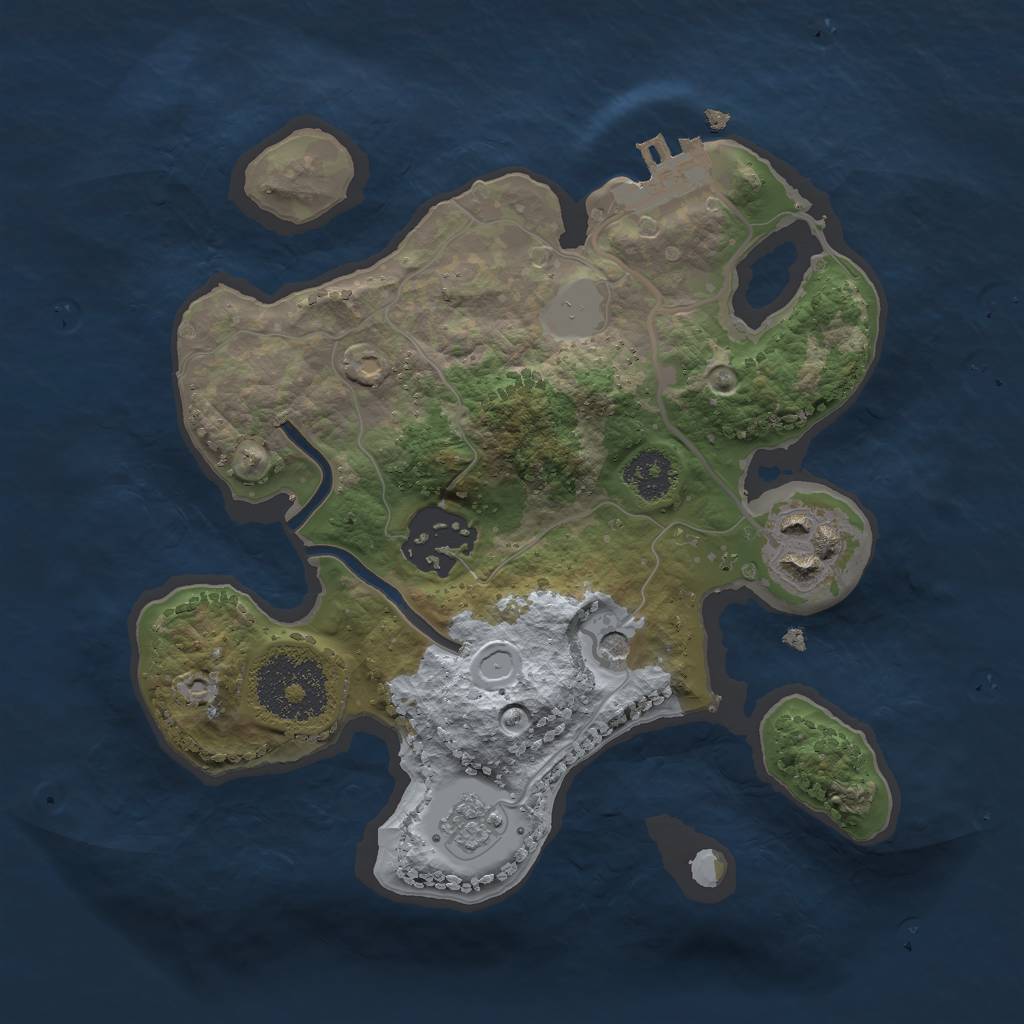 Rust Map: Procedural Map, Size: 2200, Seed: 1113210873, 8 Monuments