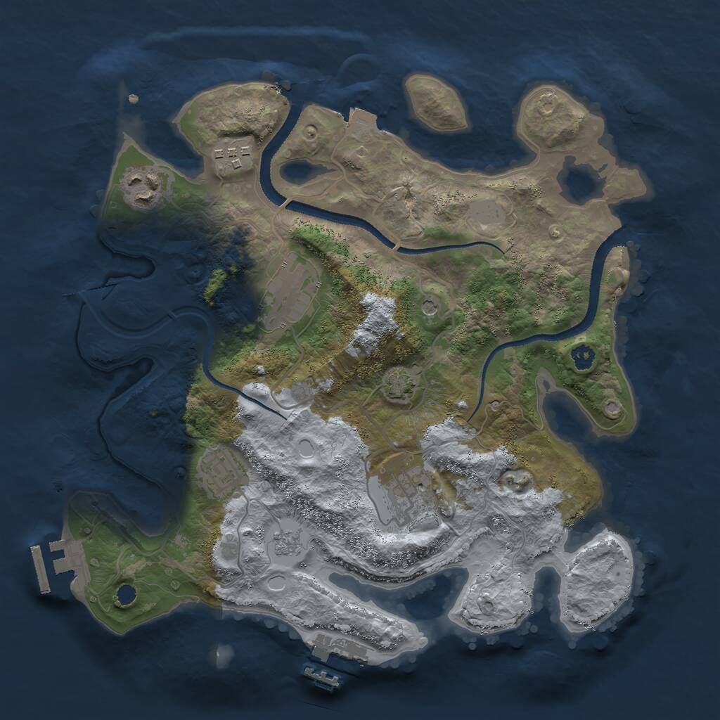Rust Map: Procedural Map, Size: 3000, Seed: 10076, 11 Monuments