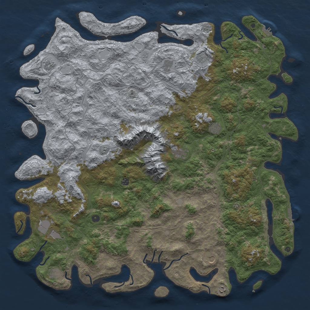Rust Map: Procedural Map, Size: 6000, Seed: 6843248, 18 Monuments