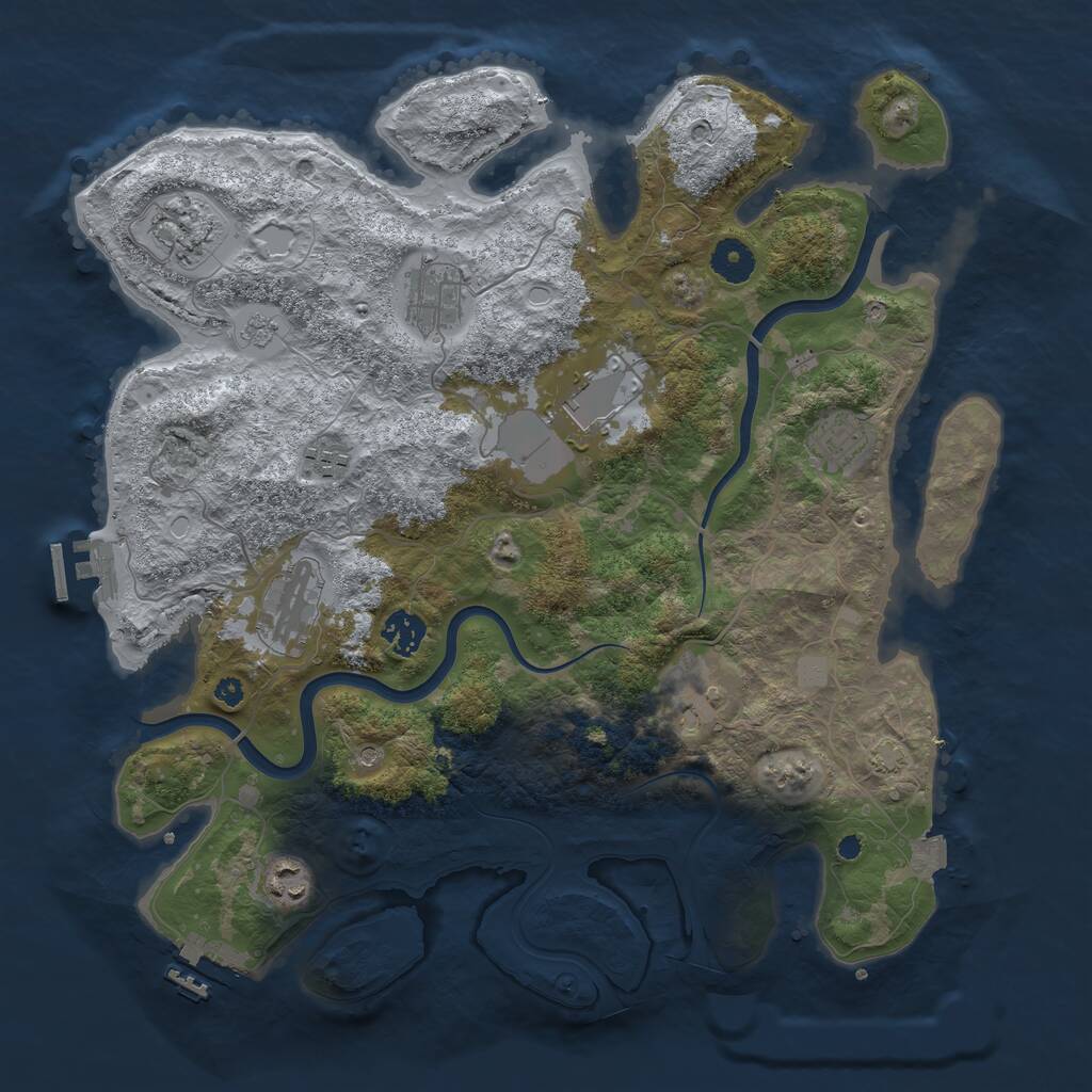 Rust Map: Procedural Map, Size: 3800, Seed: 210904, 15 Monuments