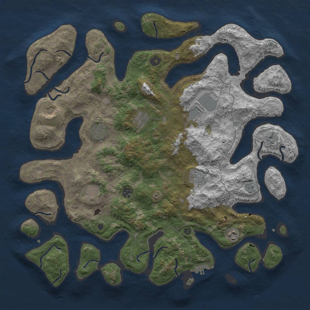 Rust Map: Procedural Map, Size: 4500, Seed: 29748315, 16 Monuments
