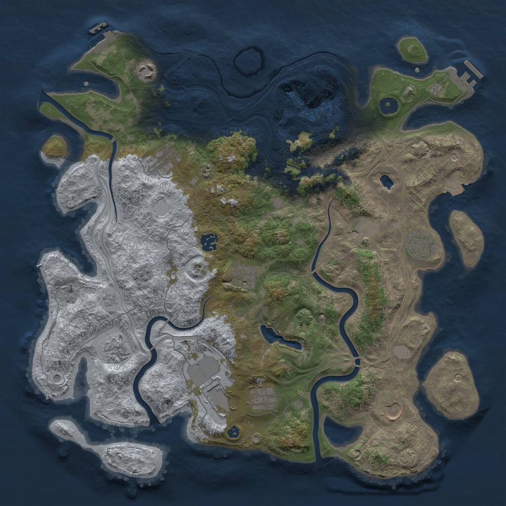 Rust Map: Procedural Map, Size: 4250, Seed: 9123177, 17 Monuments