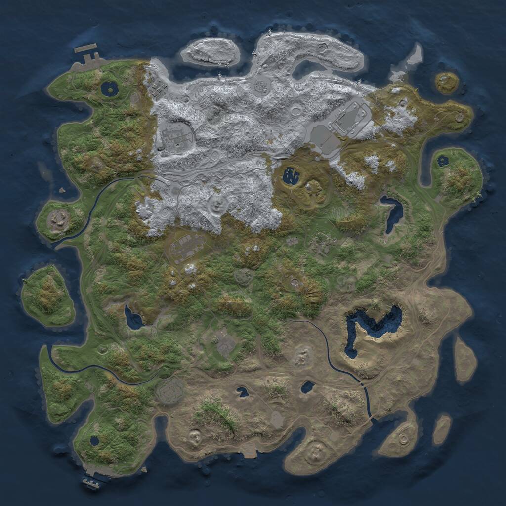 Rust Map: Procedural Map, Size: 4500, Seed: 4158, 15 Monuments