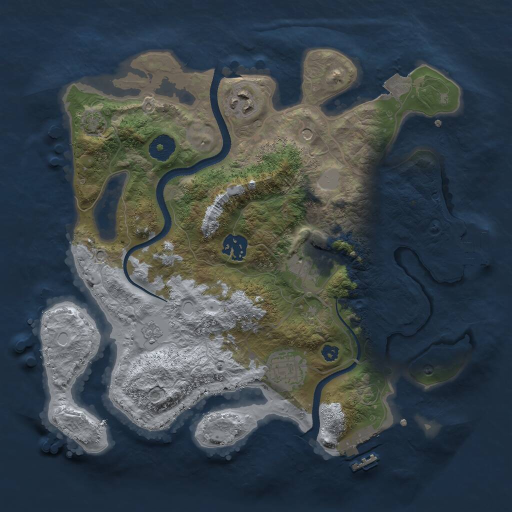 Rust Map: Procedural Map, Size: 3000, Seed: 771634252, 10 Monuments