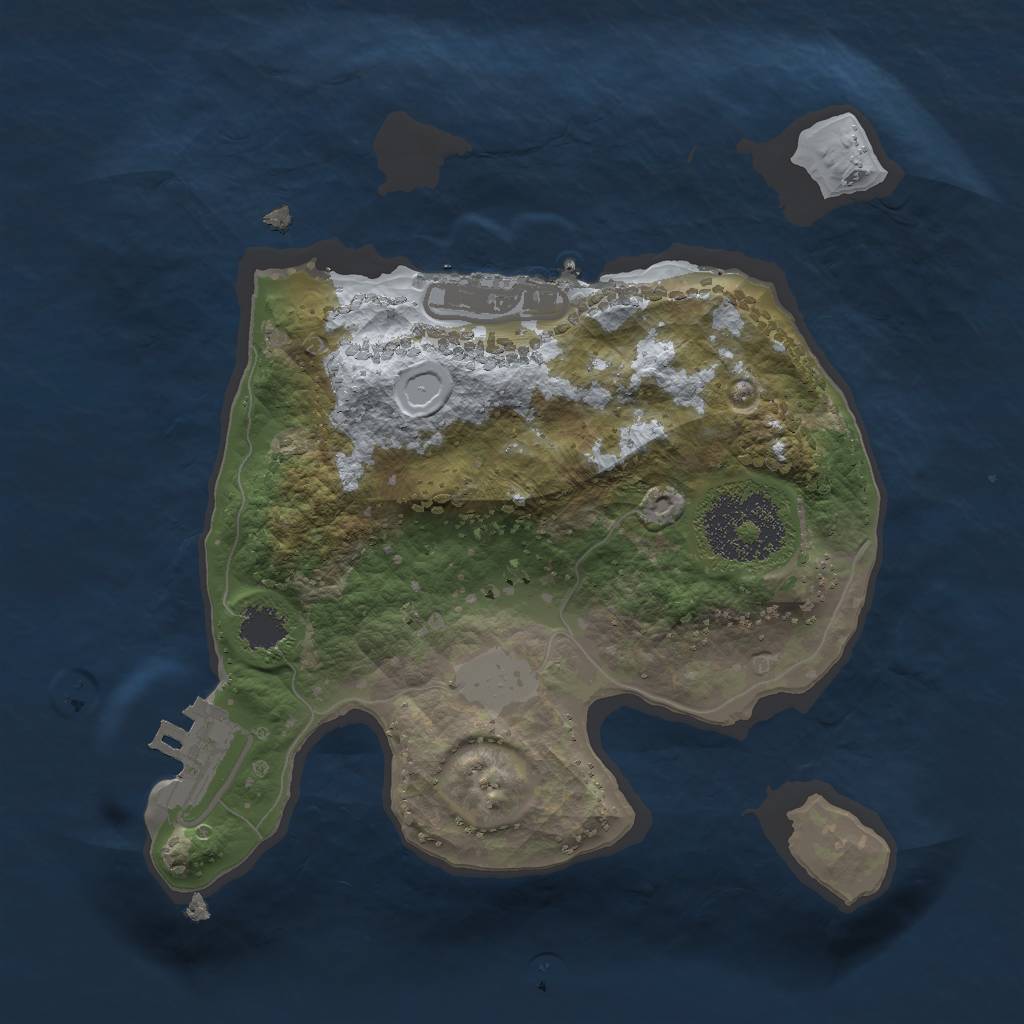 Rust Map: Procedural Map, Size: 2000, Seed: 489461, 5 Monuments