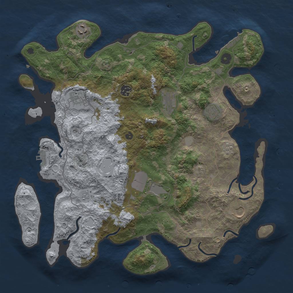 Rust Map: Procedural Map, Size: 4000, Seed: 111455, 15 Monuments